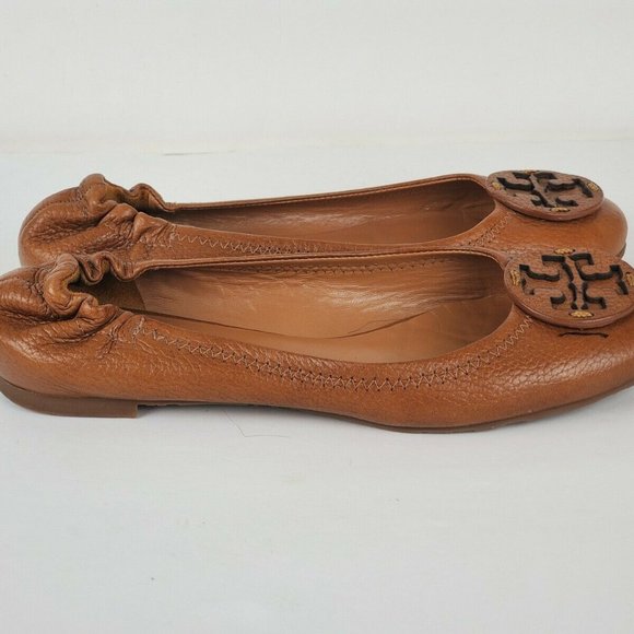 tory burch brown leather flats